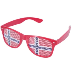 Supporterutstyr^ Solbriller med norsk flagg i rødt, hvitt og blått
