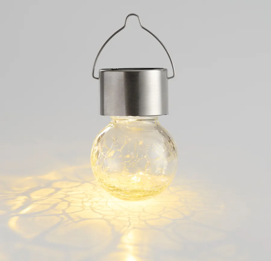 Lys & Hagedekorasjoner|Solcellelamper^Garden Solcellepære glass/metall Ø6 cm 3-pk. - ® Sølv
