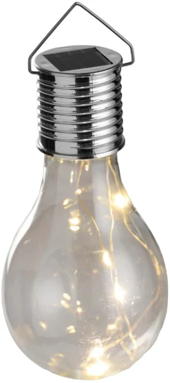 Lys & Hagedekorasjoner|Solcellelamper^Garden Solcellepærer plast Ø7,5 cm 4-pk. - ® Sølv