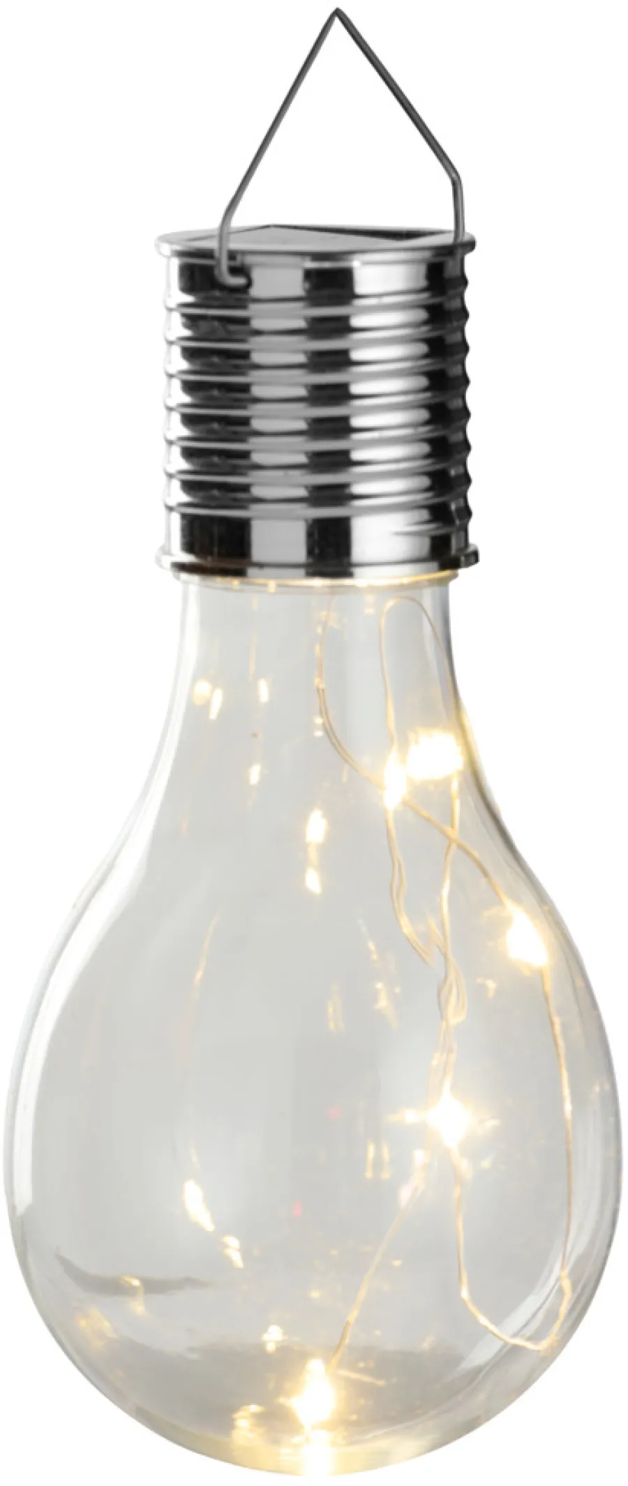 Lys & Hagedekorasjoner|Solcellelamper^Garden Solcellepærer plast Ø7,5 cm 4-pk. - ® Sølv