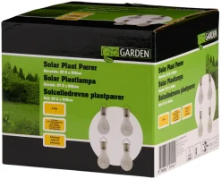 Lys & Hagedekorasjoner|Solcellelamper^Garden Solcellepærer plast Ø7,5 cm 4-pk. - ® Sølv