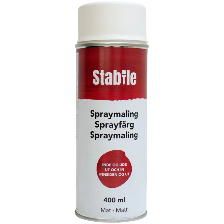 Spraymaling^Stabile Spraymaling hvit matt 400 ml -