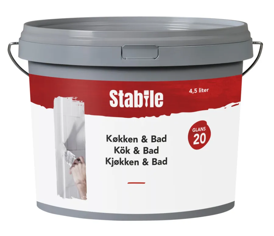 Veggmaling^Stabile 20 kjøkken/bad - 5 liter Hvit