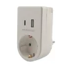 Grenuttak & Skjøteledninger^Elworks Stikkontaktadapter schuko m/USB & mobilholder