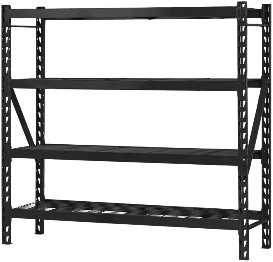 Arbeidsbord & Reoler^Probuilder Stålreol 4 hyller svart 196 x 183 x 61 cm - Matt svart