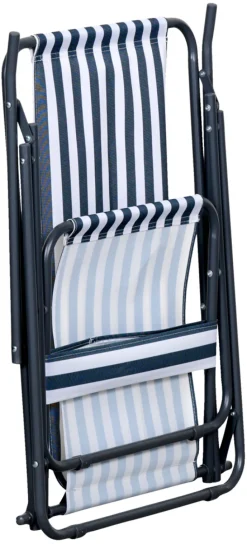 Sesongavslutning|Hagestoler^Sunlife Strandstol Albany i metall og polyester - ® Blå/hvit