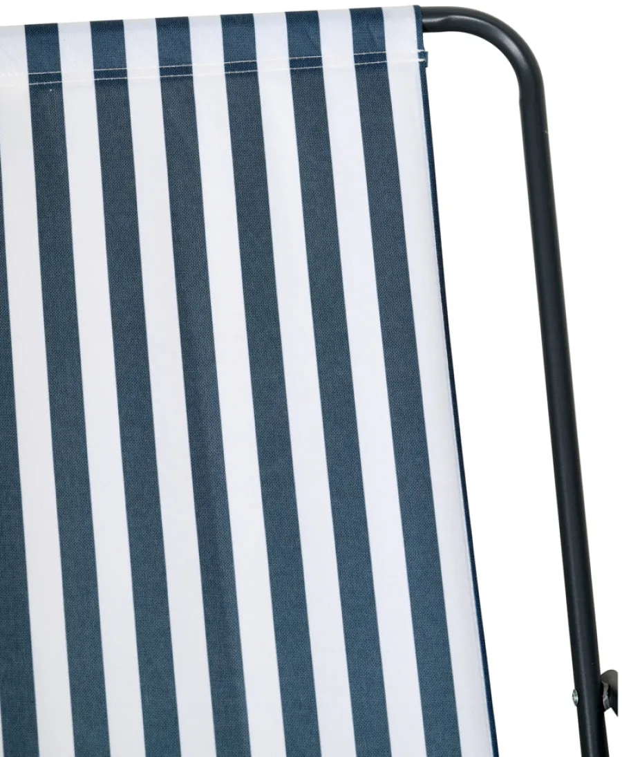 Sesongavslutning|Hagestoler^Sunlife Strandstol Albany i metall og polyester - ® Blå/hvit