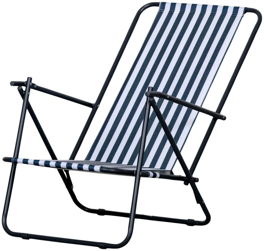 Sesongavslutning|Hagestoler^Sunlife Strandstol Albany i metall og polyester - ® Blå/hvit