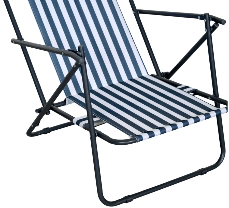 Sesongavslutning|Hagestoler^Sunlife Strandstol Albany i metall og polyester - ® Blå/hvit