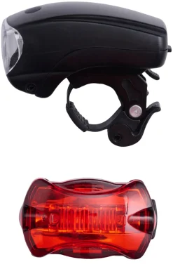 Sykkellykter^Bikezone Sykkellyktsett med 5 LED - Svart med gummibelegg