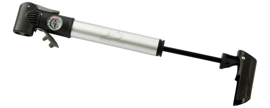 Sykkelreparasjon & Lappesaker^Bikezone Sykkelpumpe mini m/manometer