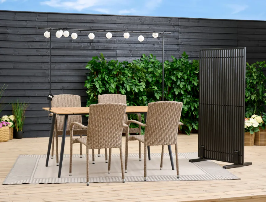 Sesongavslutning|Levegger^Sunlife Terrasseavskjerming New York akasie – ® Svart