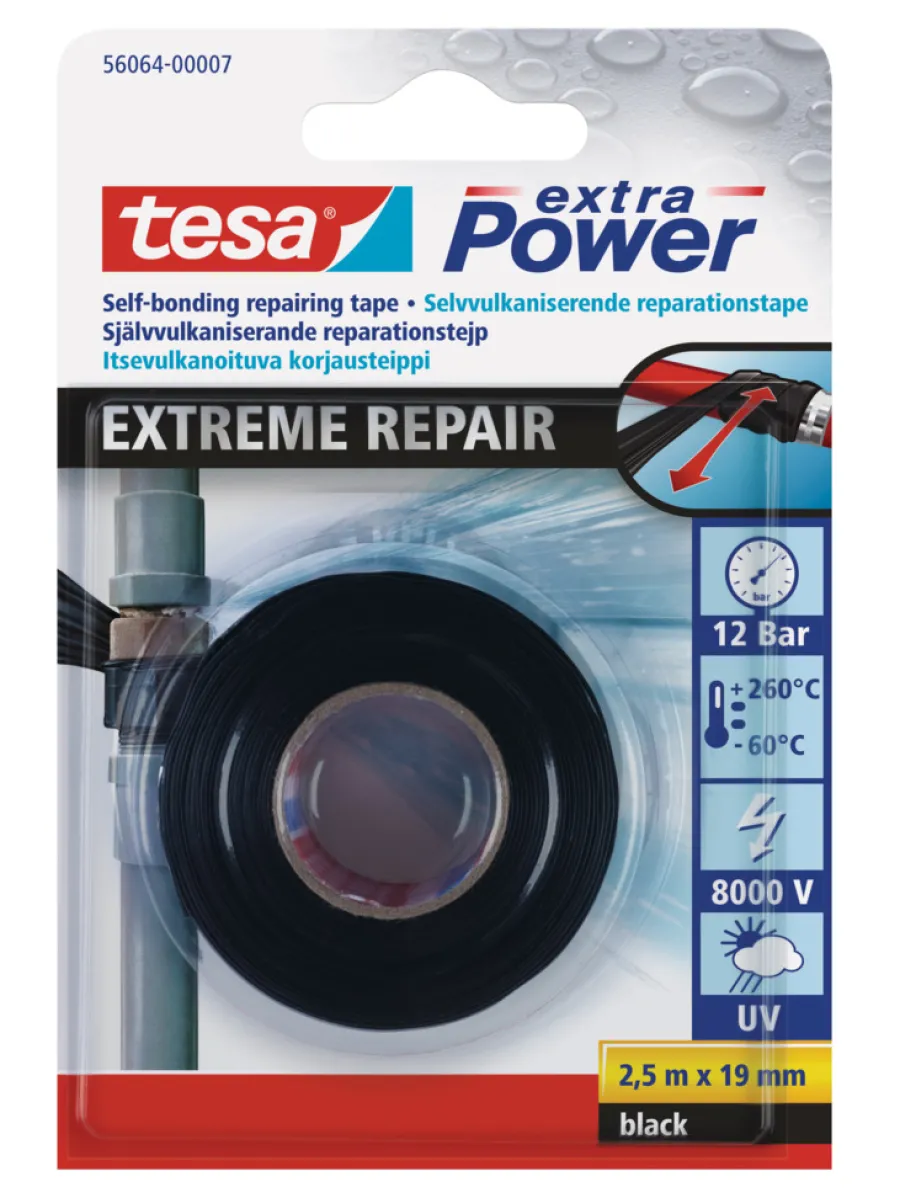 Tape^Tesa Extreme Repair reparasjonstape 19 mm x 2,5 meter Svart