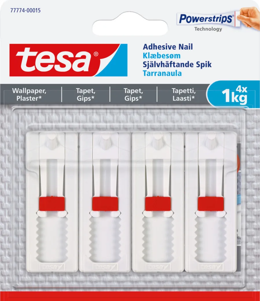 Limspiker^Tesa ® limspiker til tapet og gips 1 kg – 4 stk.
