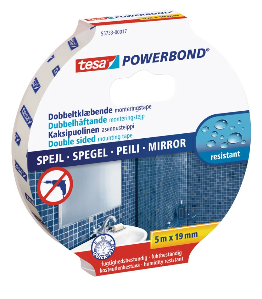Tape^Tesa Powerbond Speil monteringstape 19 mm x 5 meter