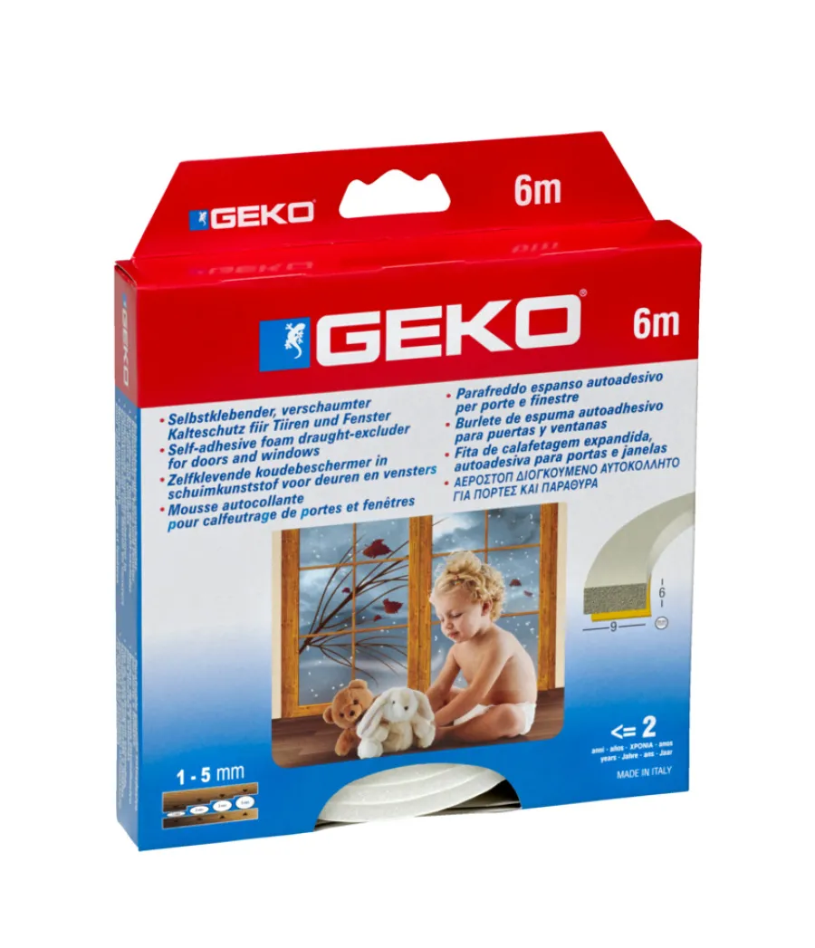 Tetningslister^ Tetningslist skumlist - 9 x 6 mm - 6 m Hvit