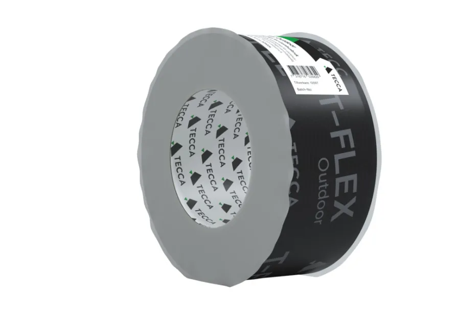Isolasjon^Tecca Tetningstape T-Flex Outdoor 25 meter x 60 mm - Svart med grått trykk