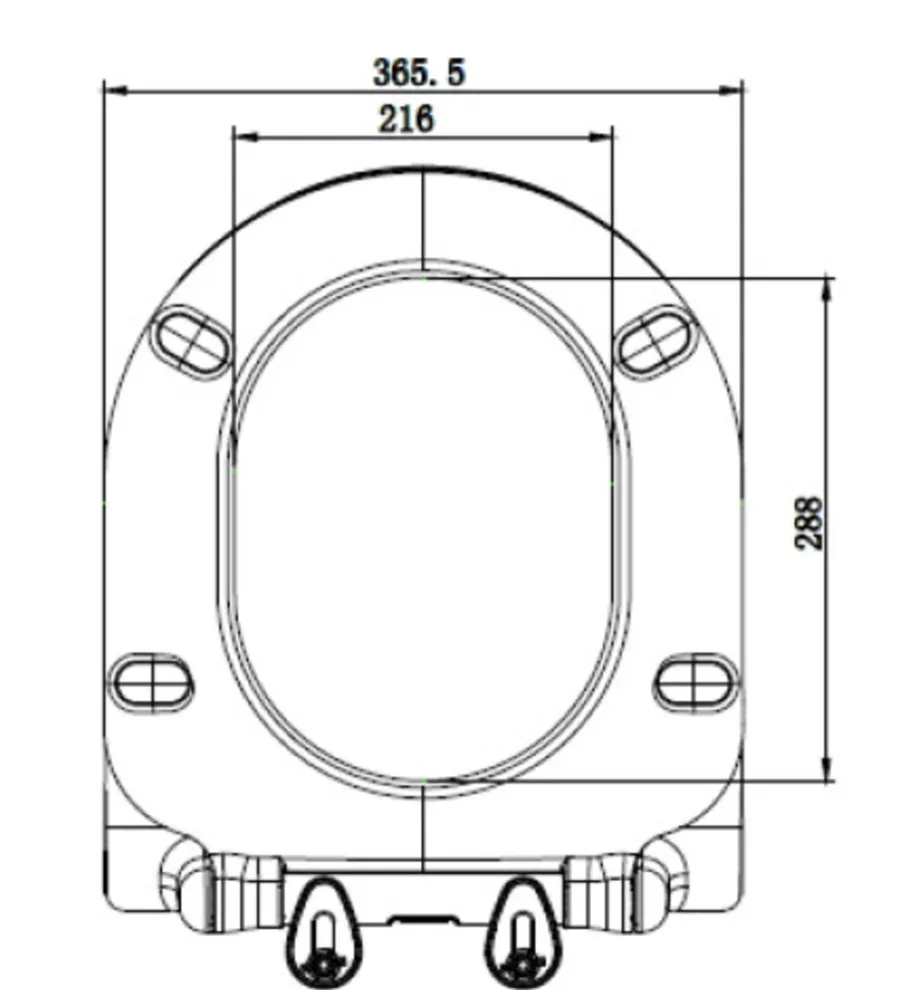 Toalettseter^Nautic Toalettsete D-Shape slim soft close hvit