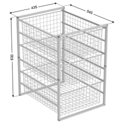 Oppbevaring|Garderobeinnredning^Domax Trådkurver med stativ 63 x 43,5 x 54,5 cm Hvit