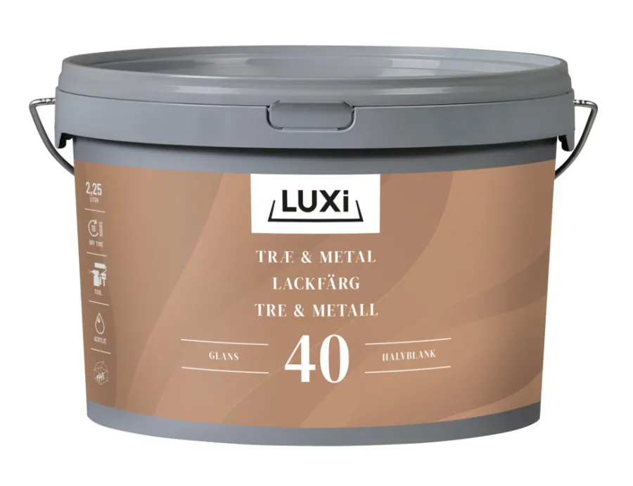 Tre- Og Metallmaling^Luxi Tre- & metallmaling vannbasert RAL 9010 2,5 l - Renhvit RAL 9010