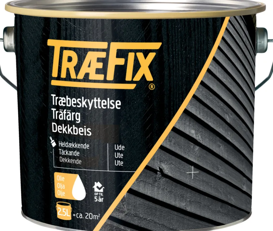 Trebeskyttelse^Træfix dekkbeis oljebasert grønn umbra 2,5 liter Grønn umbra (svarende til NCS S 7020-G50Y)