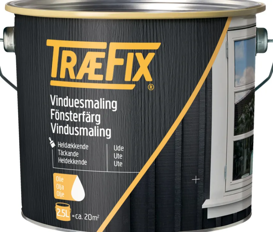 Vindusmaling^Træfix vindusmaling renhvit 2,5 liter RAL 9010 renhvit