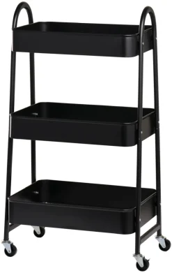 Boliginnredning^DAY Trillebord med 3 hyller 44 x 30 x 79 cm - Svart