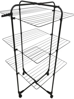Tørkestativer^ Tørkestativ m/hjul 70 x 70 x 133 cm Svart