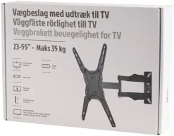 Veggfeste Til Tv^ Veggfeste til TV uttrekk/vipp 23-55" Svart