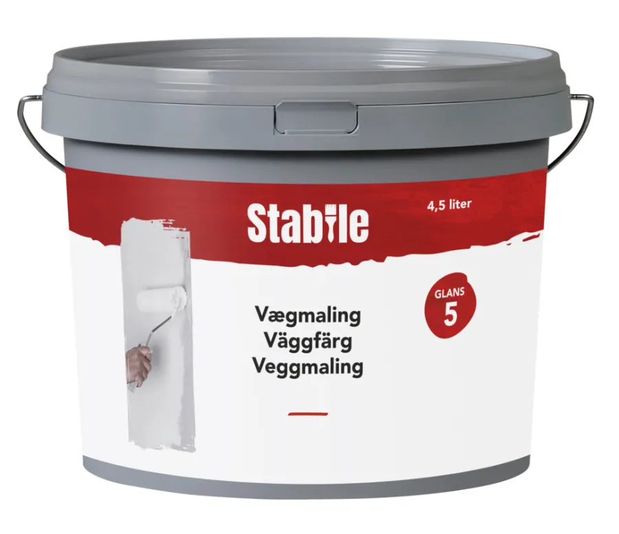 Veggmaling^Stabile Veggmaling 5 4,5 liter - Hvit