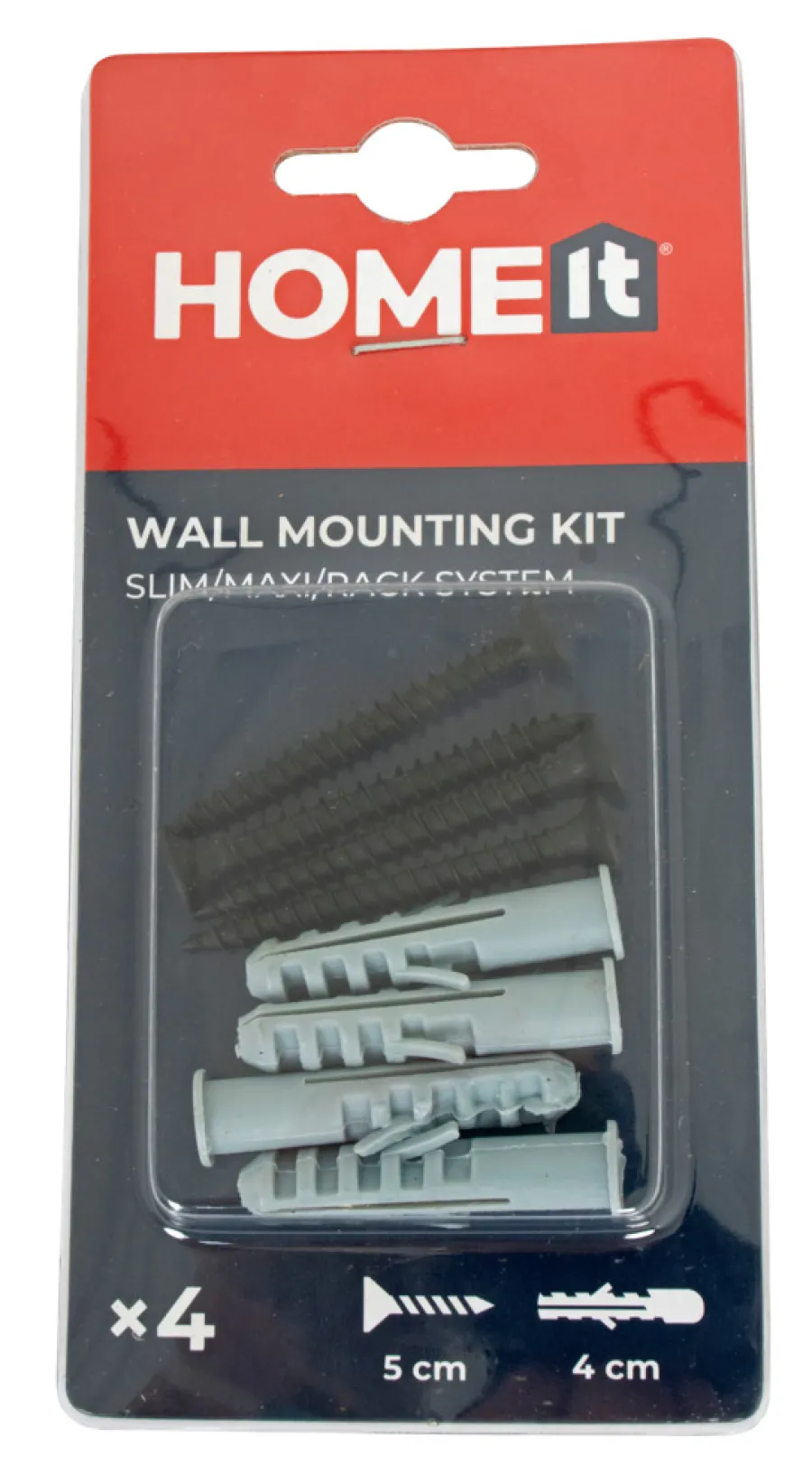 Veggskinner & Hylleknekter^Home it Veggmonteringssett t/Rack/Maxi/Slim svart