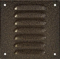 Ventilasjon^ Veggrist med nett 17 x 17 cm – metall Antikk