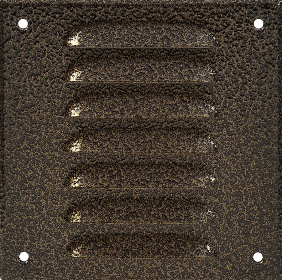 Ventilasjon^ Veggrist med nett 17 x 17 cm – metall Antikk