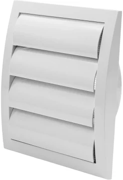 Ventilasjon^ Ventilajsonsrist Ø124 mm selvlukkende Hvit