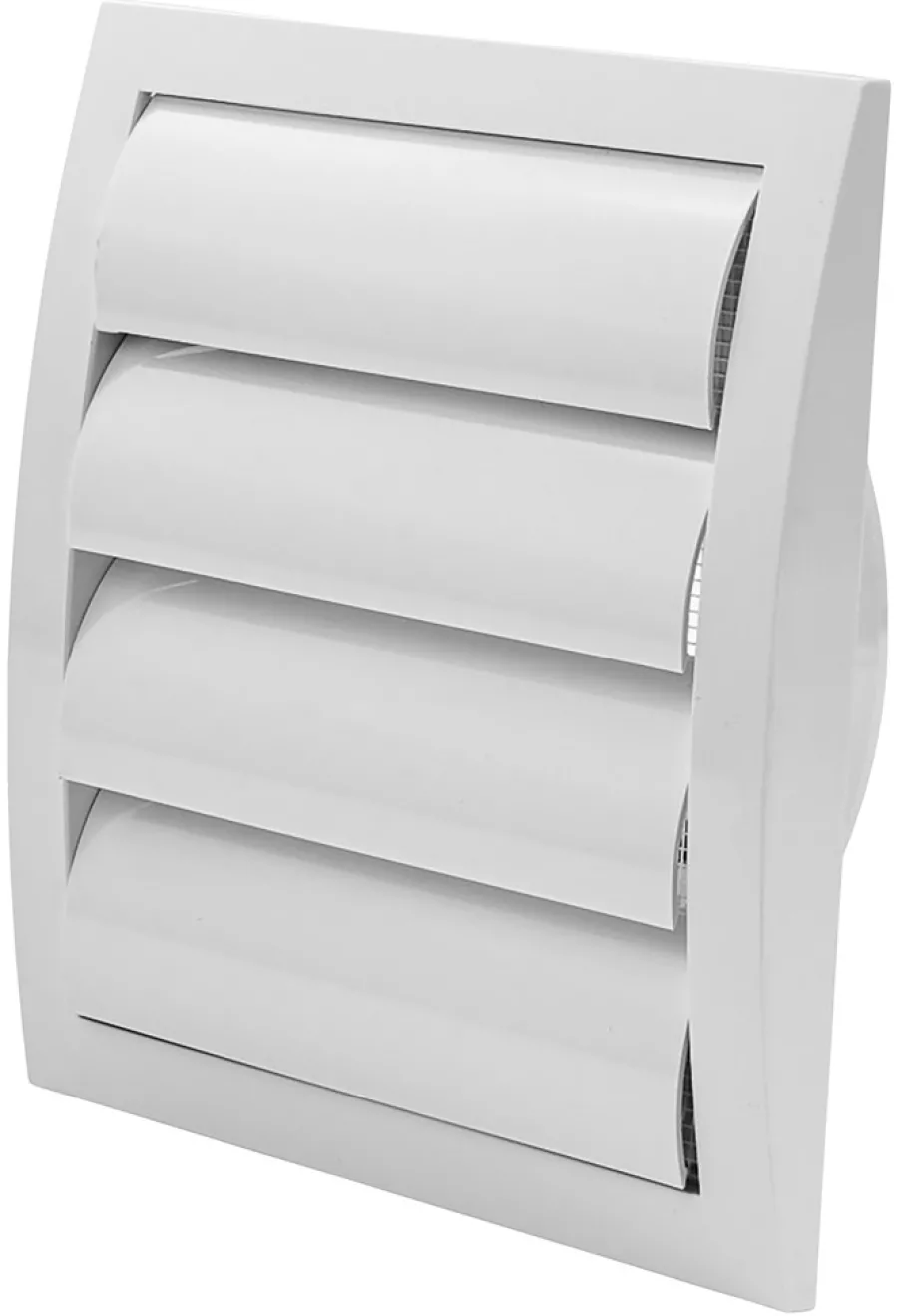 Ventilasjon^ Ventilajsonsrist Ø124 mm selvlukkende Hvit