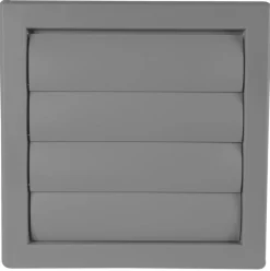 Ventilasjon^ Ventilasjonsrist med vindstopp 19 x 19 cm - grå