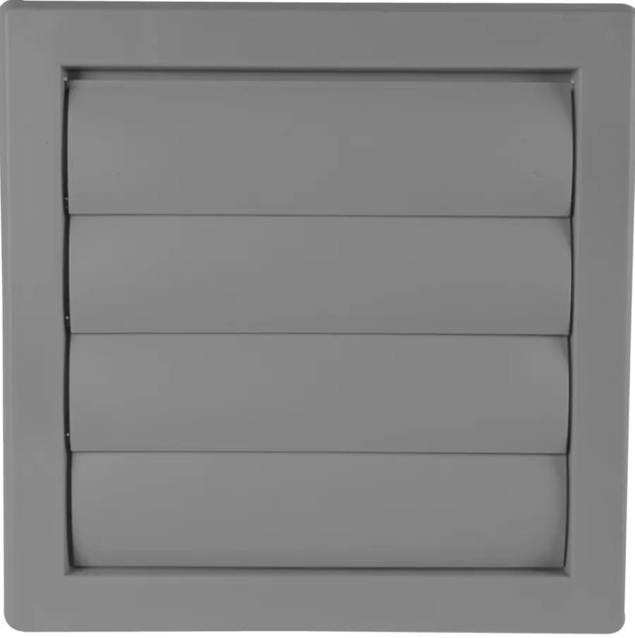 Ventilasjon^ Ventilasjonsrist med vindstopp 19 x 19 cm - grå