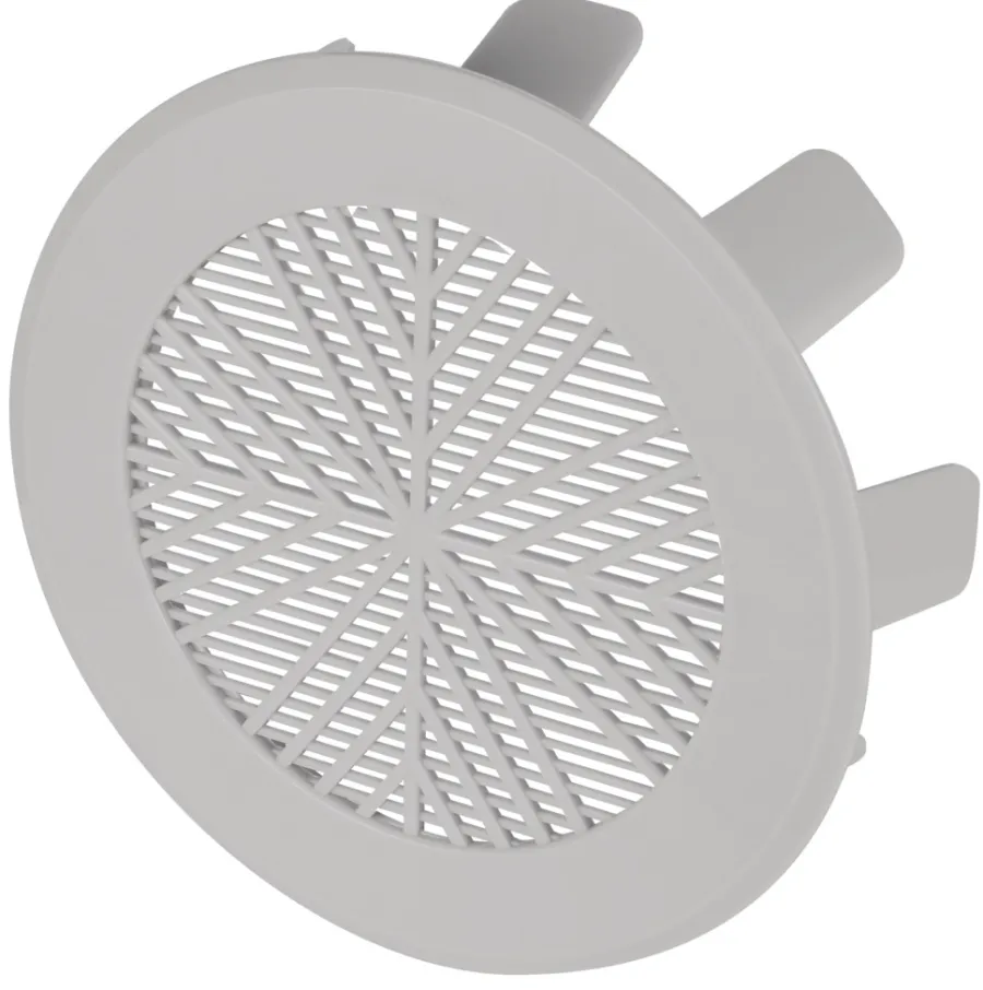 Ventilasjon^ Ventilasjonsrist 4” 100-115 mm Grå