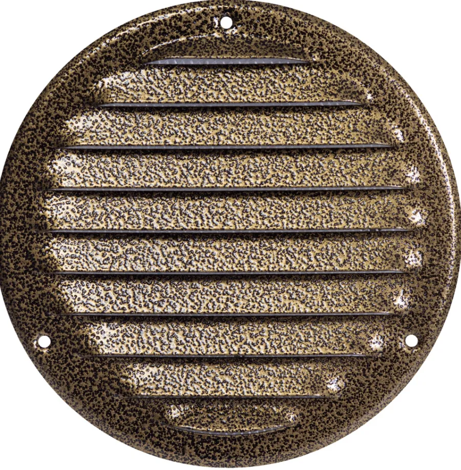Ventilasjon^ Ventilrist med netting Ø165 mm - antikk look metall