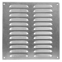 Ventilasjon^ Ventilrist med netting 280 x 280 mm - galvanisert