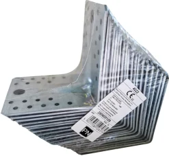 Bygningsbeslag^ Vinkelbeslag med rib 105 × 105 × 90 mm 20-pk.