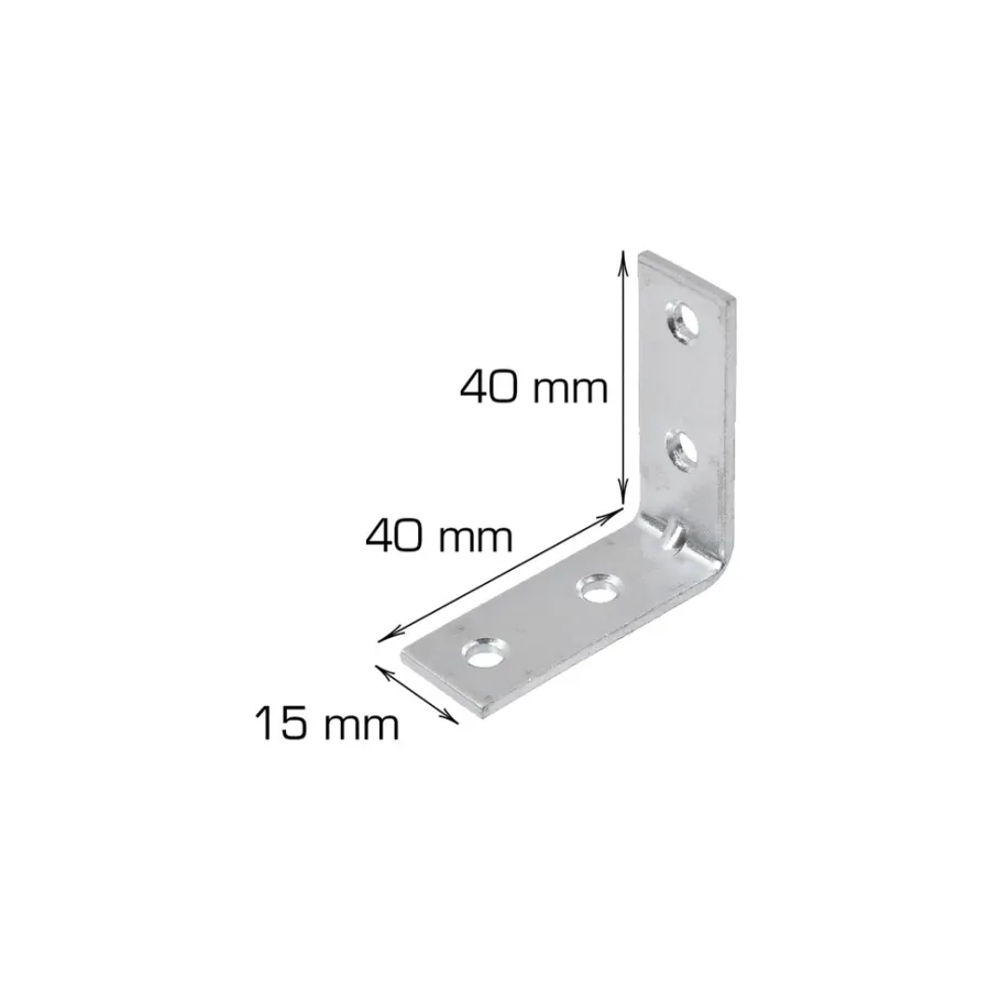 Bygningsbeslag^Home it Vinkelbeslag 40 x 40 x 15 mm - 2 stk.