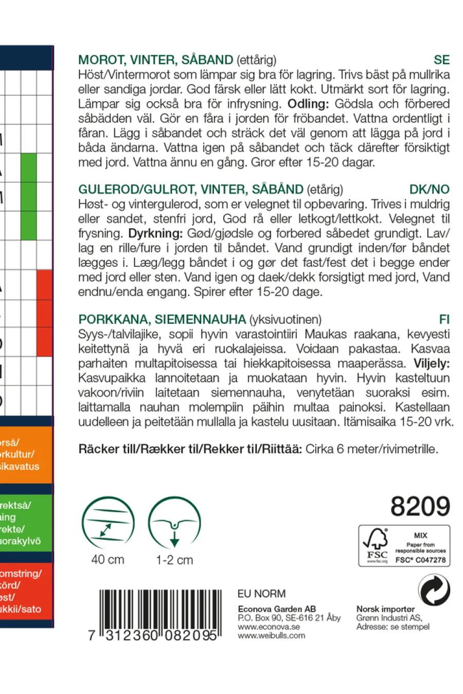 Frø^Weibulls Vintergulrot, såbånd "Flakker"