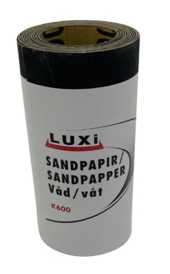 Sandpapir^Luxi Våtslipepapir korn 600, 93 mm x 5 meter -