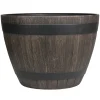 Krukker|Plantebord & Høybed^Scan-Pot Whiskytønne i trelook Ø45 x H32 cm