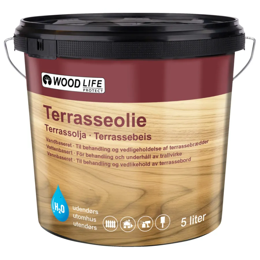 Treolje^Woodlife terrasseolje 5 liter Klar